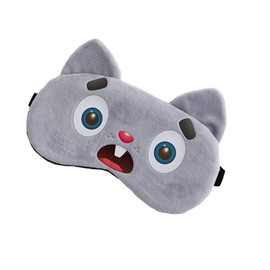 Fxaelian Cute Cartoon Novelty Animal Grey Dog Puppy Eye Mask for Sleeping Short Plush Sleep Mask Sleping Mask Blindfold Eye Cover for Women Kids Adult Girls Boys Grey
