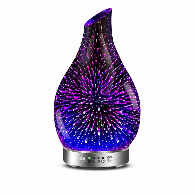 Ultrasonic Essential Oil Diffuser for Bedroom Ambiance – 3D Glass
