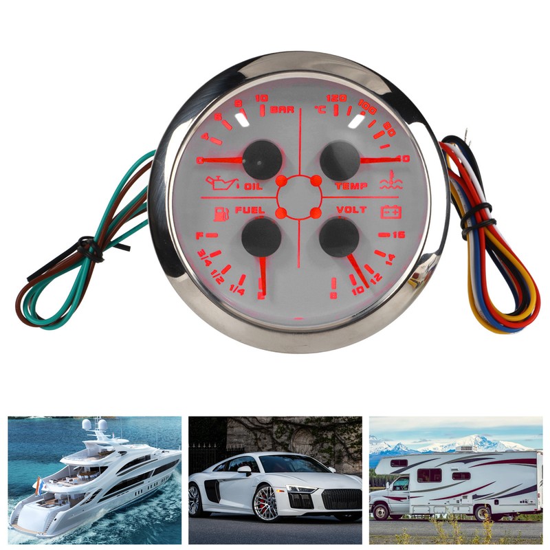 4in1 85mm Guage Multifunction Fuel Level Oil Pressure Water Temp