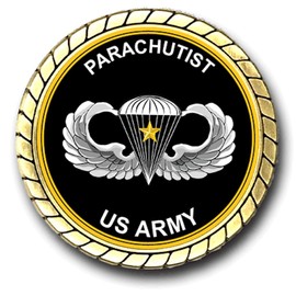 US Army Parachutist 5 Combat Jumps Badge Challenge Coin