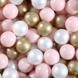 GOGOSO Ball Pit Balls for Toddles Kids Plastic Ballpits Accessories Crush Proof Durable Fun Shape Play Baby Bath Toys,2.15inch 100count Pink+Brown+White