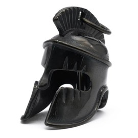 MOYOZZ Motorcycle Biker Roman Gladiator Warrior Spartan Helmet Guardian Bell Luck Gremlin Ride Bell Hanger or Lucky Keychain (Dark)