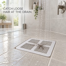 Disposable Shower Drain Hair Catcher Mesh – Fine Mesh Drain Covers for Bathroom, Bathtub, Floor Drain & Sink Hair Filtering