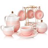Sweejar Porcelain Tea Sets, 8 OZ Cups & Saucer Service