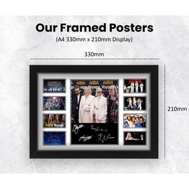 ABBA Supergroup Signed Poster Print- Limited Edition Autograph Fan Gift – Collectible Memorabilia Merchandise Music Band, (Framed A4 (30x21cm))