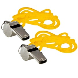 CRYSTAL CROWN 2 X Metal Referee Whistle with Key Ring Sports Pre School Football Rugby Outdoor