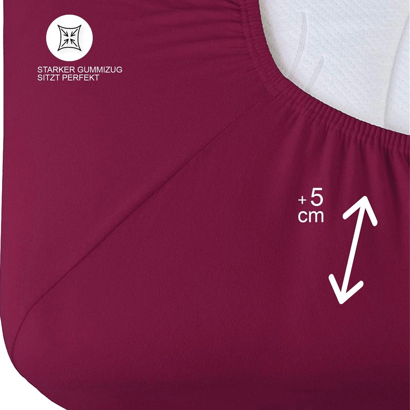 Buymax Jersey Fitted Sheet, 100% Cotton, Base Height, High Base,