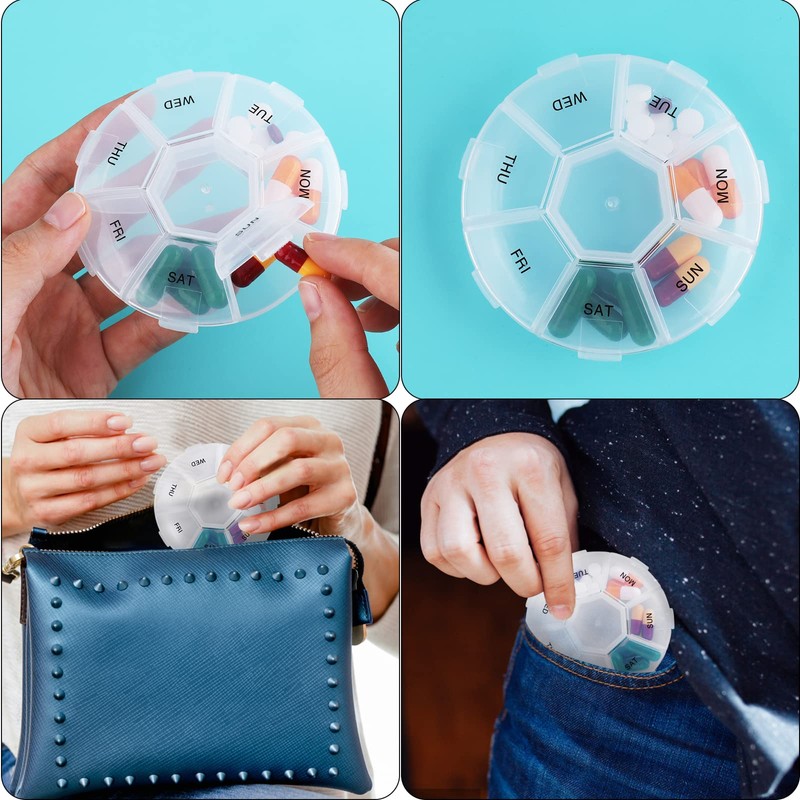 WLLHYF Weekly Daily Travel Pill Box Organiser,7 Days 1 Times