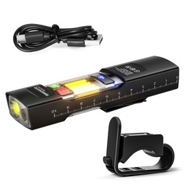 TENKOSUIYO Rechargeable Flat Flashlight 680 Lumens Magnetic Clip On Hands Free Light for Car Repair Camping Emergency (Black)