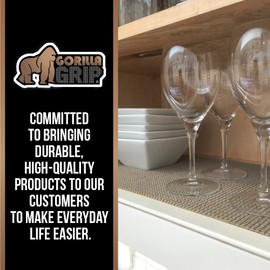 Gorilla Grip Original Drawer and Shelf Liner, Non Adhesive Roll, 12 Inch x 10 FT, Durable and Strong, Grip Liners for Drawers, Shelves, Cabinets, Storage, Kitchen and Desks, Beige