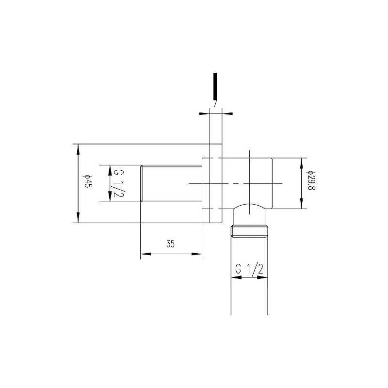 Nuie A3275 Round Outlet Elbow, Silver