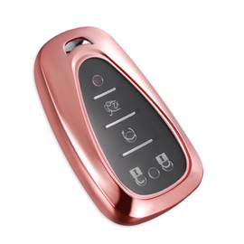 Kimity for Chevy Key Fob Cover, Stylish Soft TPU Key Case for Malibu Equinox Blazer Cruze Camaro Traverse Volt Bolt Sonic Shell Series Keyless Entry Smart Car(Pink, B)