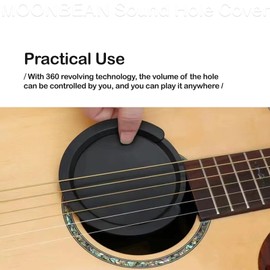 MOONBEAN Guitar Soundhole Cover,Guitar Accessories,Acoustic Guitar Accessories,Screeching Halt Acoustic Guitar Soundhole Cover,Acoustic Guitar Feedback Eliminator,Acoustic Guitar Mute