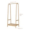 IDEALHOUSE Bamboo Clothes Rack, Freestanding Clothing Rack with Storage Shelf
