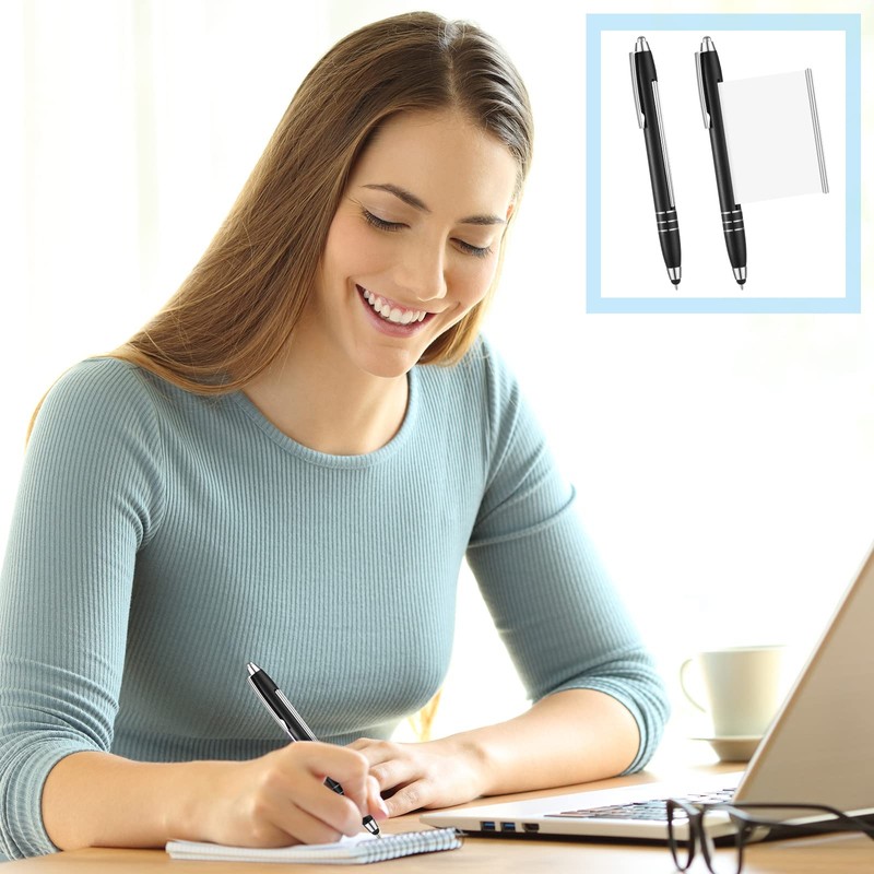 Pack of 2 Black Ballpoint Pens with Cheat Sheet Ballpoint