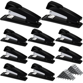 Yahenda 10 Pieces Staplers for Desk Black Stapler Bulk with Staples 20 Sheet Capacity Staplers Compact Desktop Heavy Duty Stapler for Desk Office School