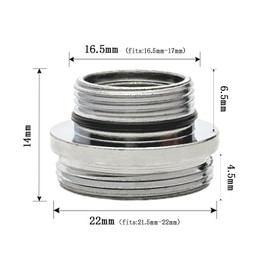 XNTONG Tap Adapter, Aerator M16.5 Male Thread to M22 Male Thread, Aerators for Taps, Suitable for Kitchens and Bathrooms Tap Adapter (16.5 mm - 22 mm)