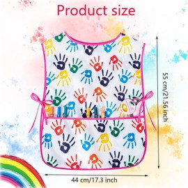 WADY Delantales para Niños, 2 Piezas Delantal para Pintura Artística Lavable con 3 Bolsillos, Bata de Arte Impermeable, Delantales Impermeable para Niños, Delantal Infantil Pintura Impermeable