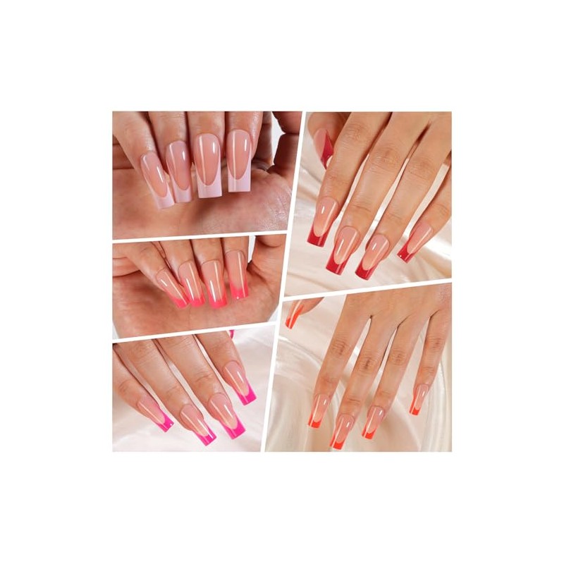 Vansiho 300 Unidades de Uñas Postizas de Gel Francesas, Uñas
