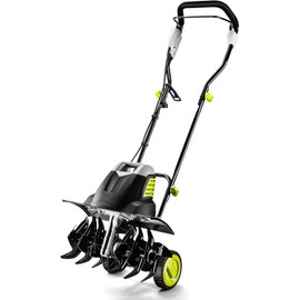 Electric Tiller 12 Amp Rototiller：Powerful Garden Tiller with 6 Steel Tines Tiller, Hand Tiller with 18-inch Tilling Width 8'' Tilling Depth for Gardening, Cultivator for Lawn