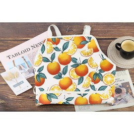 AKTAP Orange Gifts Idea Tangerine Adjustable Apron With Pockets For Women Tangerine Themed Items Gifts (WHITE, Orange Apron-PY1)