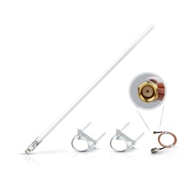 8dBi LoRa Gateway Antenna 915MHz Omni-Directional Glass Fiber Waterproof Indoor Outdoor LoRaWAN Antenna with Mount Bracket RP-SMA SMA Connect Cable for RAK Nebra Bobcat Helium Hotspot HNT Miner