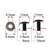 Helmet Rivet, BELL Type, Black Plating, 0.3 inches (8 mm)