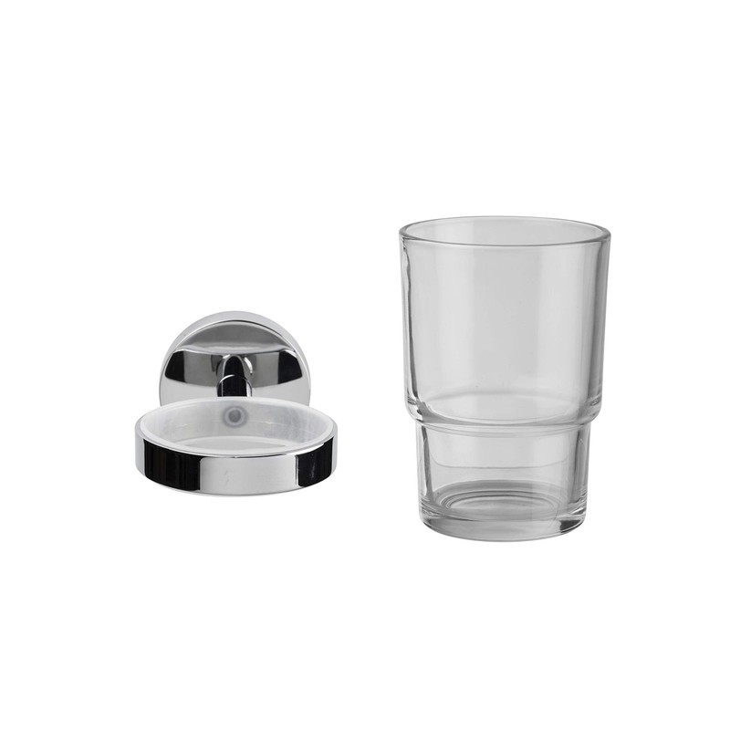 Croydex Flexi-Fix Easy to Fit Pendle Tumbler and Holder, Chrome,