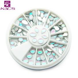 KADS Ovals & Water Drop 6 Different Shapes Design White Colors Symphony Pearl Rhinestone Acrylic Beauty Nail Accessories Tool