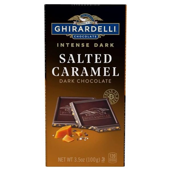 GHIRARDELLI Salted Caramel Intense Dark Bar, 3.5 Oz Bar (Pack of 12)
