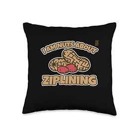 Crazy About Nature Zipline I'm Nuts Extreme Zipline Throw Pillow, 16x16, Multicolor