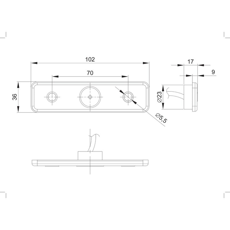 MelTruck® 2x White LED Marker Light E9 for Trailer Caravan