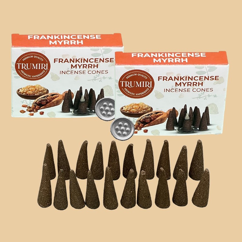 TRUMIRI Frankincense Myrrh - 20 Cone Incense - Dual Pack