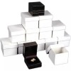 FindingKing 12 Ring Boxes Black Faux Leather Jewelry Case Display