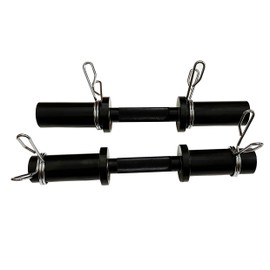 qibylift Olympic Dumbbell Handles Loadable Dumbell Bars Set Of 2 Fit 2 Inch Weight Plates Ideal For Home Gym Strength Training, Weight Bars with 2 Pair of Spring Collars (Black)