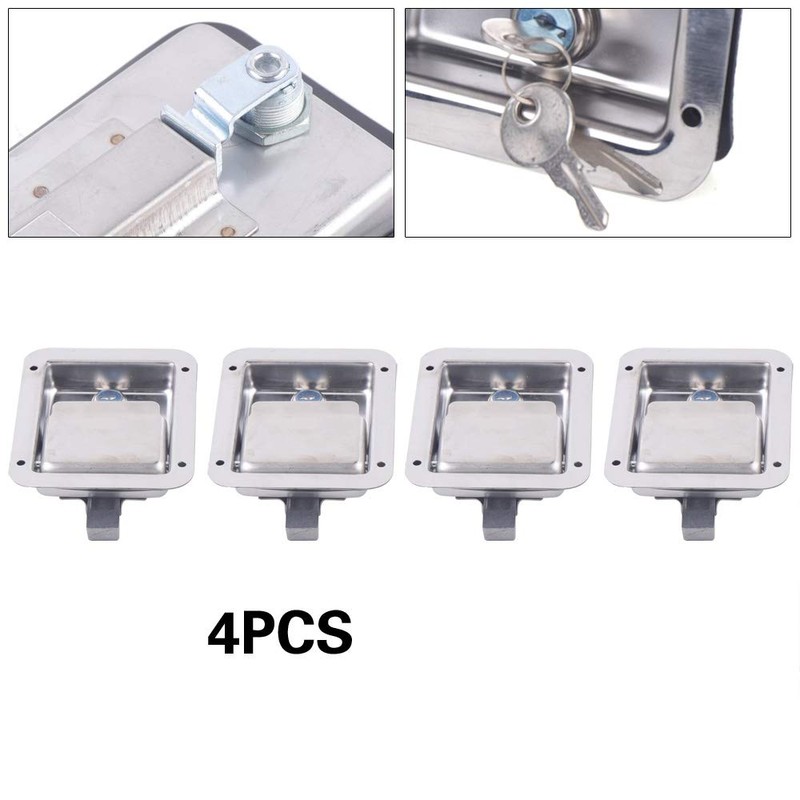 DOONARCES 4Pcs Trailer Paddle Toolbox Lock Stainless Steel Truck Tool