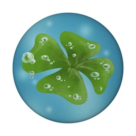 Clover Leaf Lucky Charm Magnet Round with Bottle Opener Round for Pinning Important Notes and Dear Messages to Friends and Partners