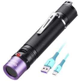 LIGHTFE UV304 UV Flashlight - High Power Ultraviolet - Rechargeable Type-C can be Used for UV Glue Curing, pet Urine Stains, ore Fluorescent Agent Detection…