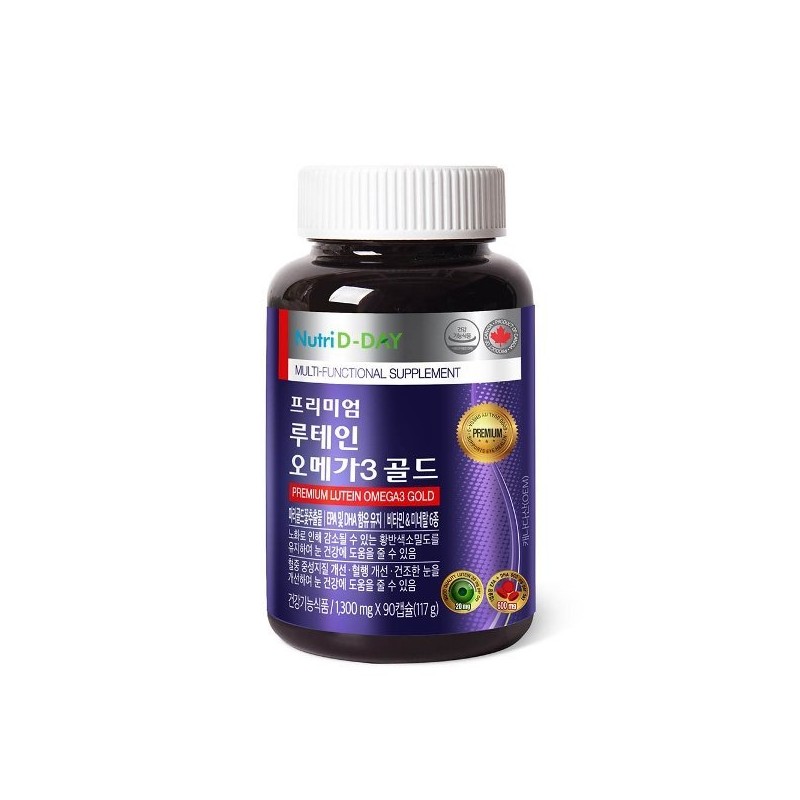 NutriD Day 뉴트리디데이 프리미엄 루테인 오메가3 골드 병 (3개월분) NutriDay