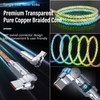 LED Light Up USB C Charging Cables 2Pack 5ft Rotating
