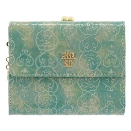 [ANNA SUI] Anna Sui Bifold Wallet Purse Rose Heart Women's Genuine Leather 314212 316916 Cowhide Leather Mini Wallet Anna Sui, [73] Emerald Green