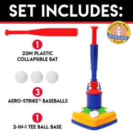 Franklin Sports Kids Teeball Tee - 2-in-1 Super Star Batter - Youth Baseball and Teeball Batting Tee + Pitching Machine - Perfect Kids + Toddlers Toy Set