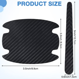 16 Pieces Car Door Handle Scratch Protector Car Door Handle Sticker Cover Scratches Protective Films Car Door Handle Cup Protector Films (Black)