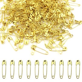 Yosawo 500 Pcs Mini Metal Clothing Safety Pins Accessories for Home Office Use DIY Art Jewelry Marking with Storage Box (Golden)