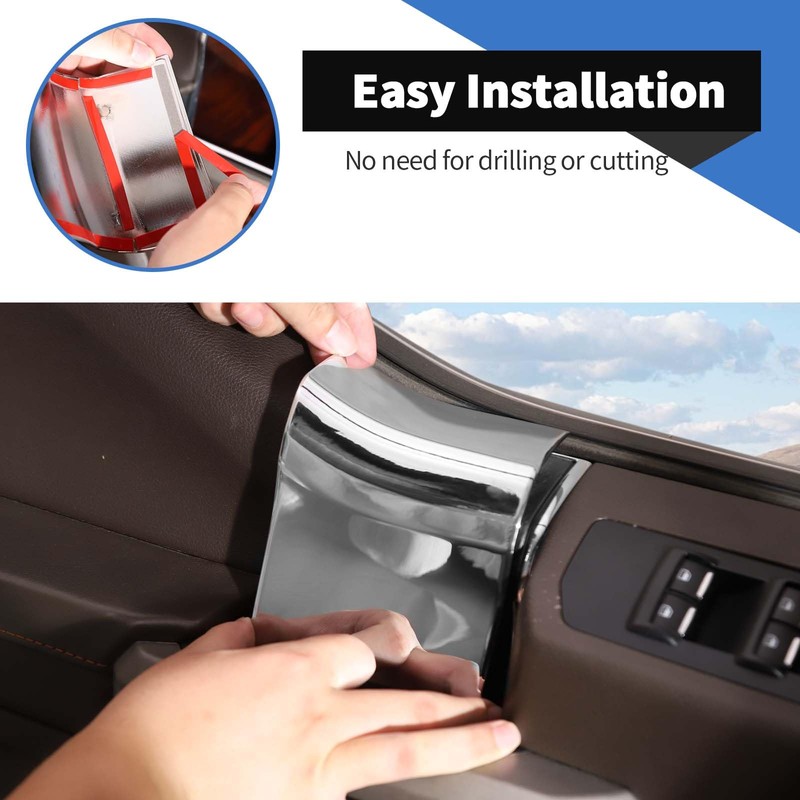 Voodonala for F150 2015-2020 Interior Door Handle Cover with Door