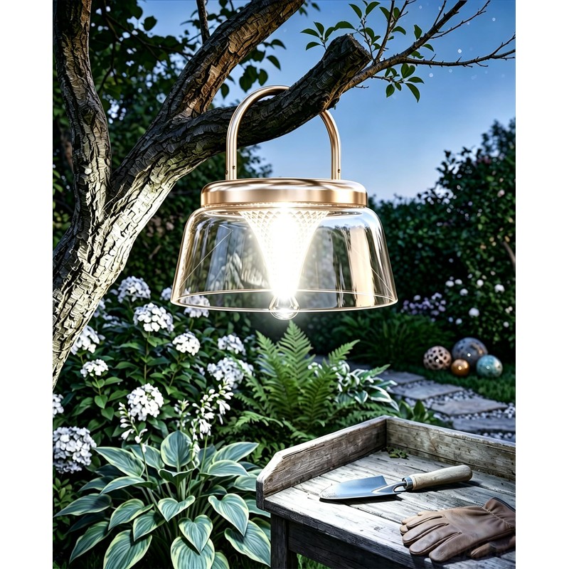 Solar Camping Lantern, 360° COB LED Rechargeable with Solar&Type-C, IP65