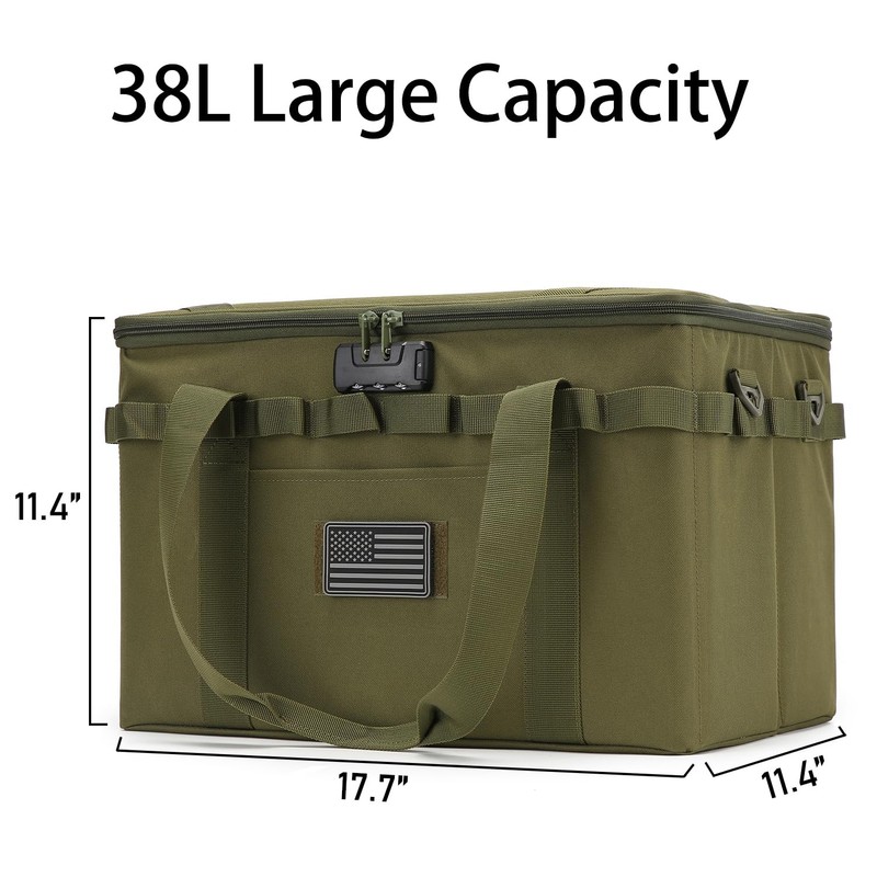 Lemubeane Tactical Camping Storage Bag - 38L Utility Tote Bag