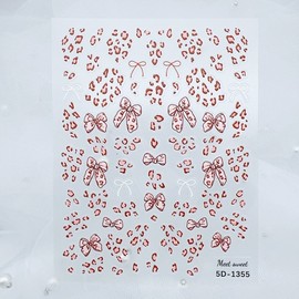 [Overseas] Hopi Kitty Parts 5D Embossed 3D Nail Art Sticker Fall Winter Hopi Ribbon Hopi Kt Cat Nail Free Size/5 D-1354 Relief 30ea