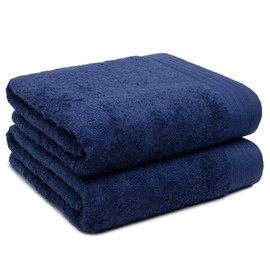 Weidemans 100% Cotton Towels 35" X 70" | Navy BlueTowels Set of 2 Ultra Soft and Highly Absorbent Bath Towel Set Cotton, Gym, Hotel, Spa, Machine Washable