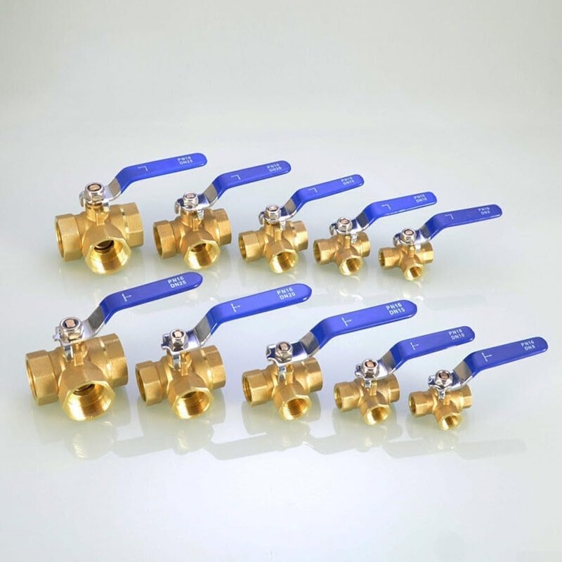3 Way Ball Valve, DN15 1/5.1 cm Brass Female Thread